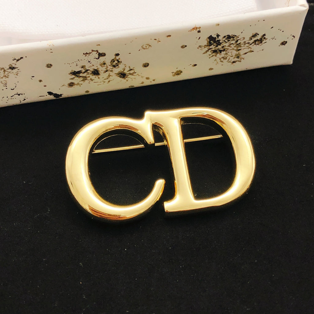 Dior Polished Gold-Tone CD Brooch - product image 1