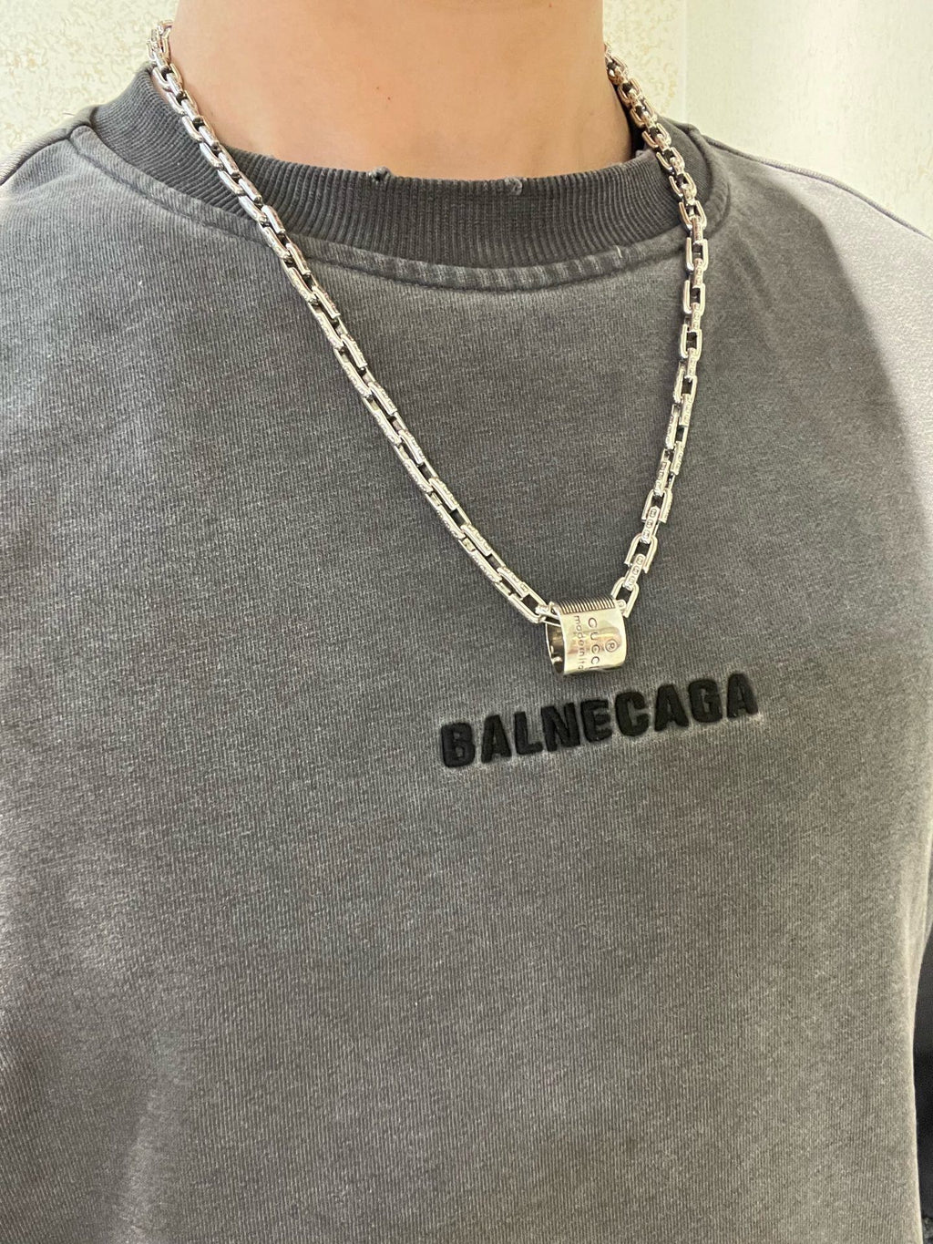 Gucci Anger Forest Interlocking G Antiqued Chain Necklace - album image 3