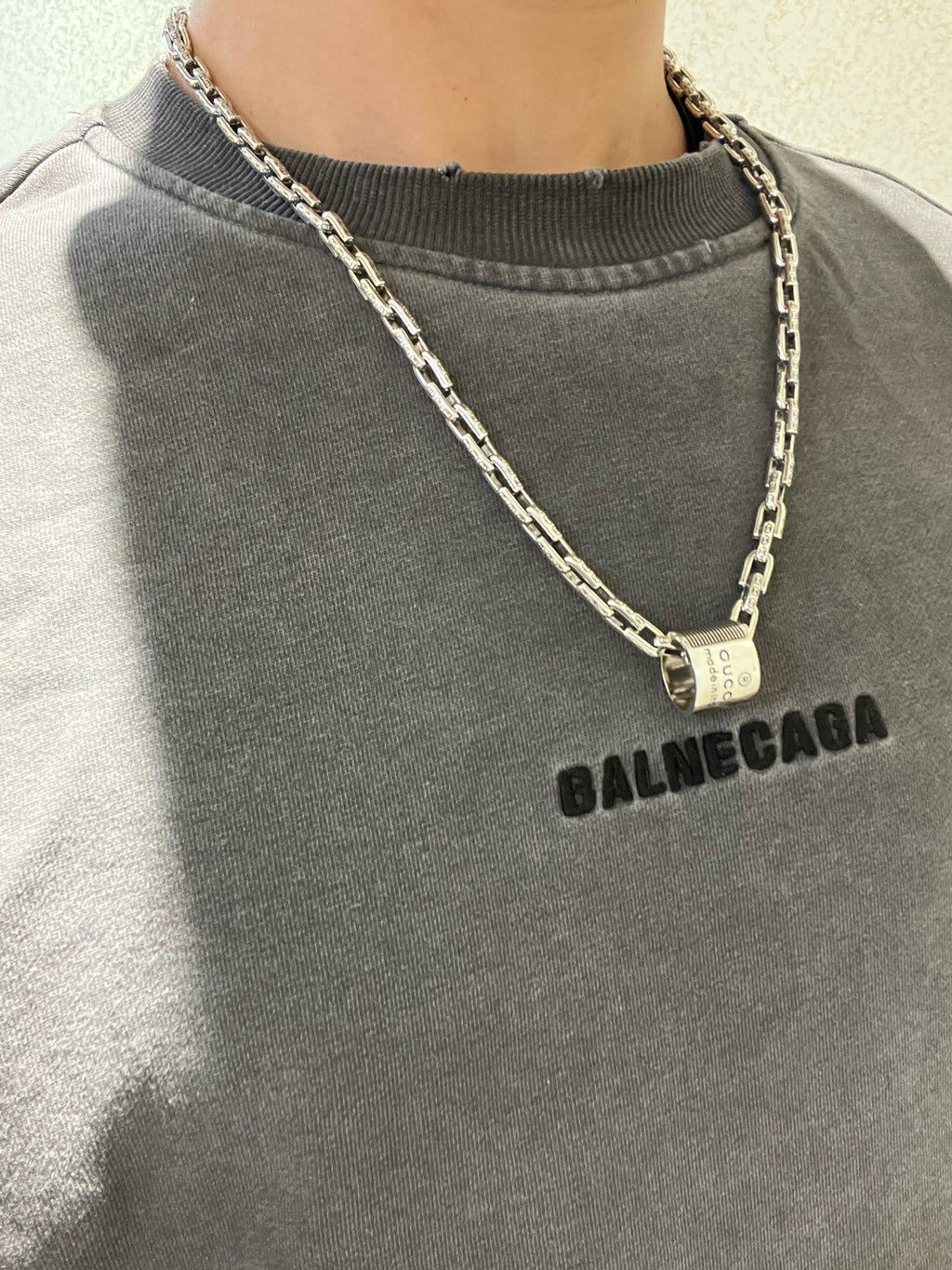 Gucci Anger Forest Interlocking G Antiqued Chain Necklace - album image 9