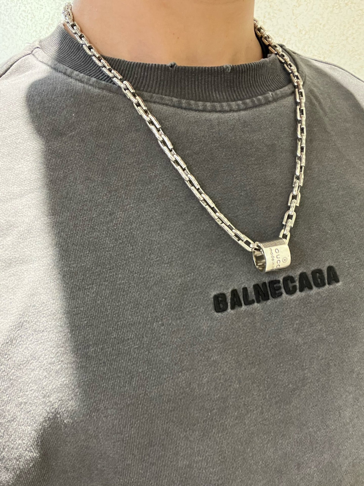Gucci Anger Forest Interlocking G Antiqued Chain Necklace - album image 9