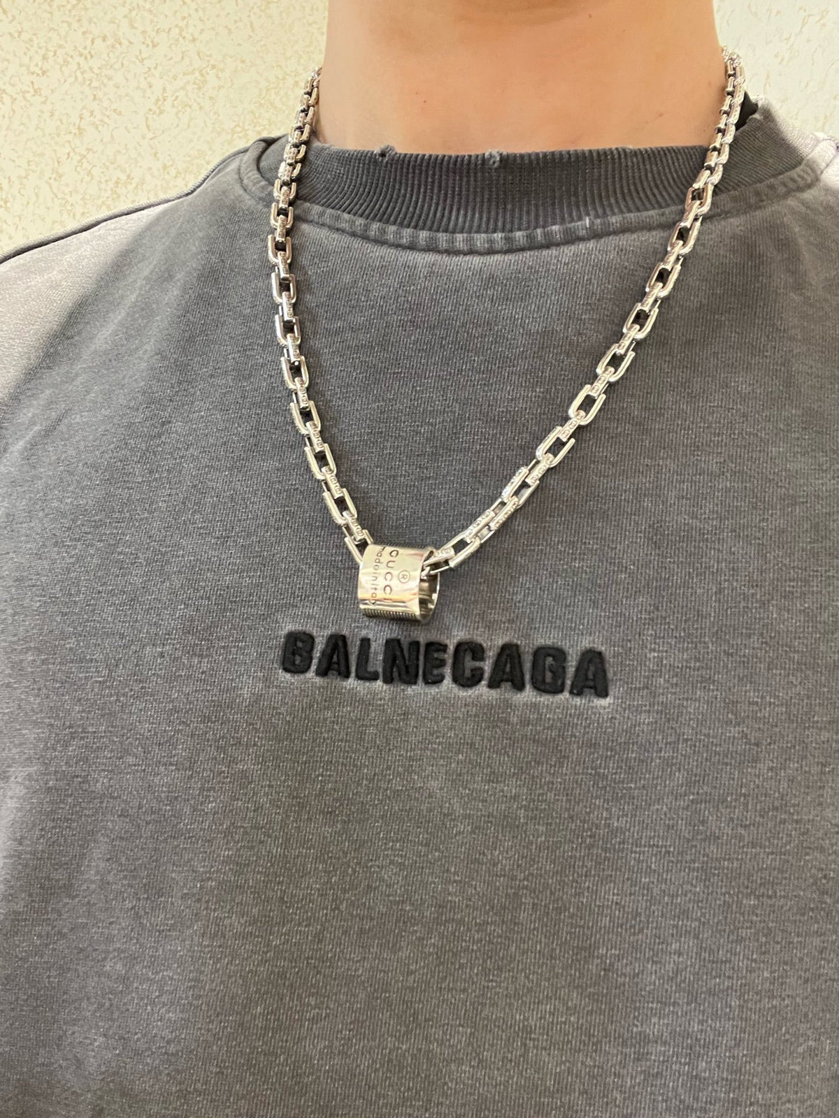 Gucci Anger Forest Interlocking G Antiqued Chain Necklace - album image 6