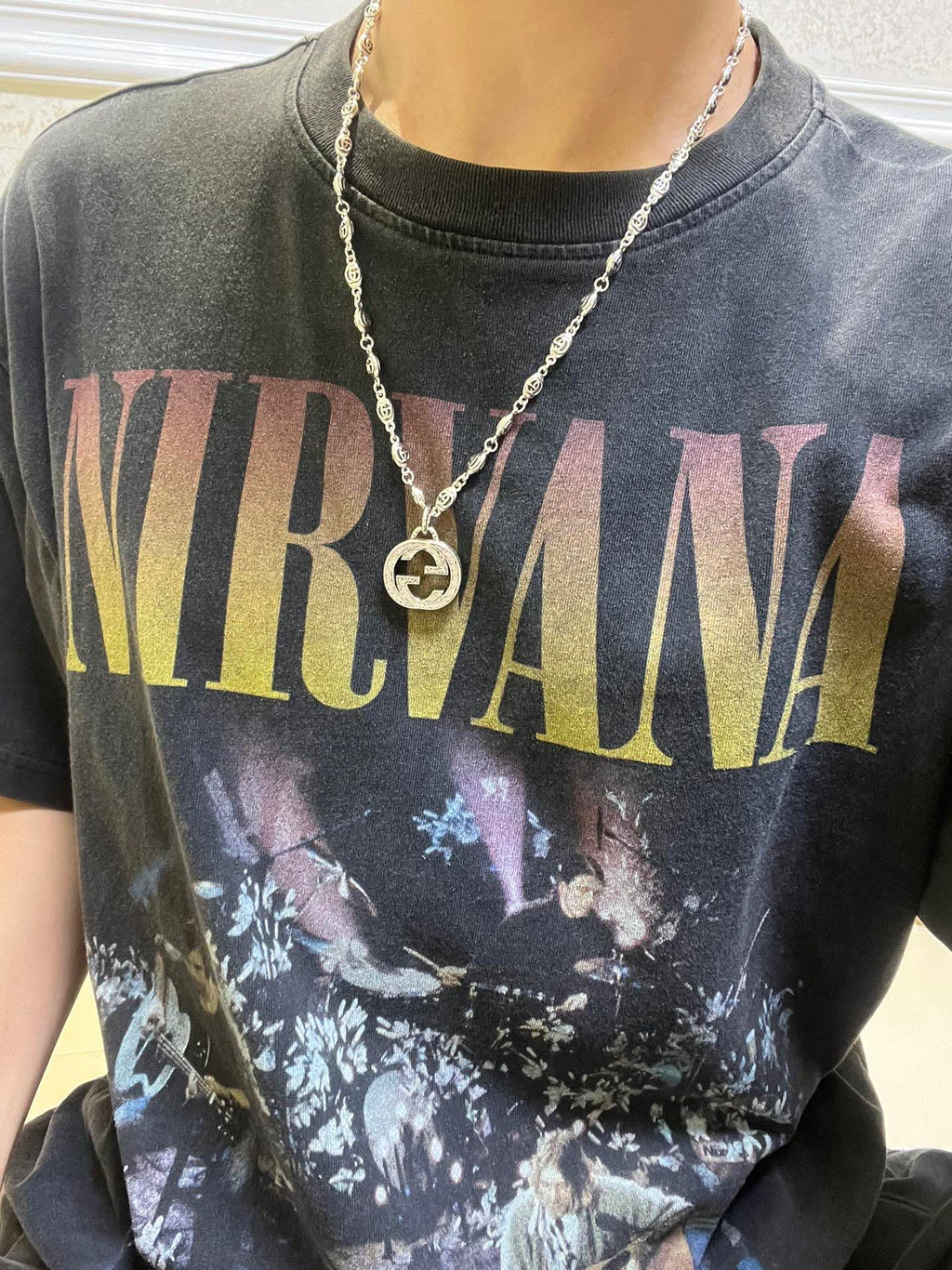 Gucci Anger Forest Interlocking G Pendant Antiqued Chain Necklace - album image 3