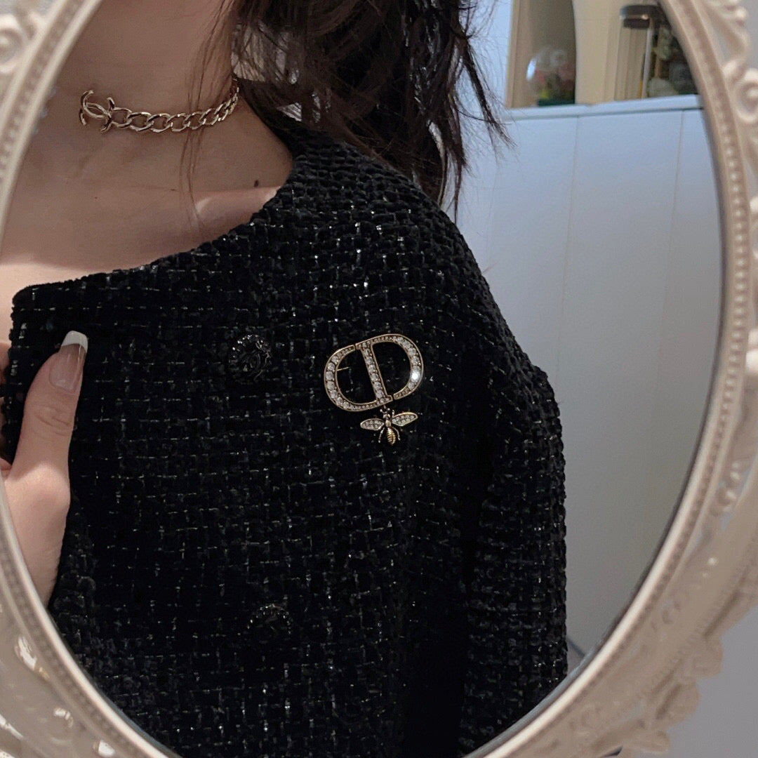 Dior CD Crystal Bee Drop Brooch - product image 6