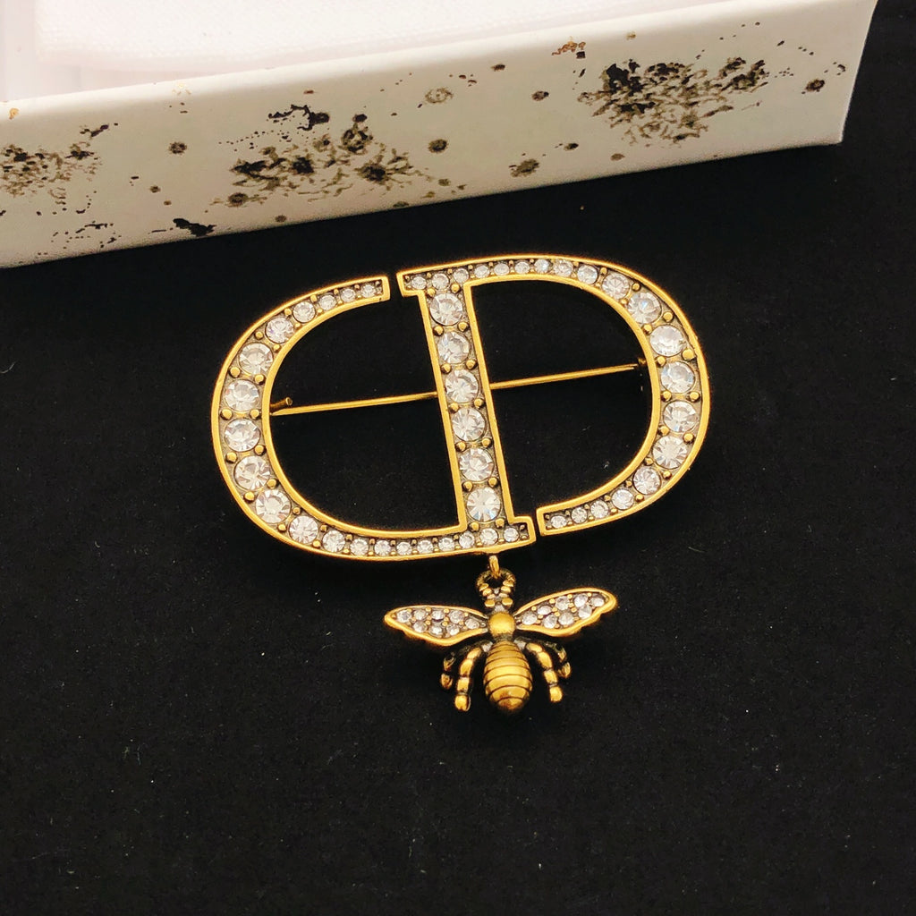 Dior CD Crystal Bee Drop Brooch - product image 2