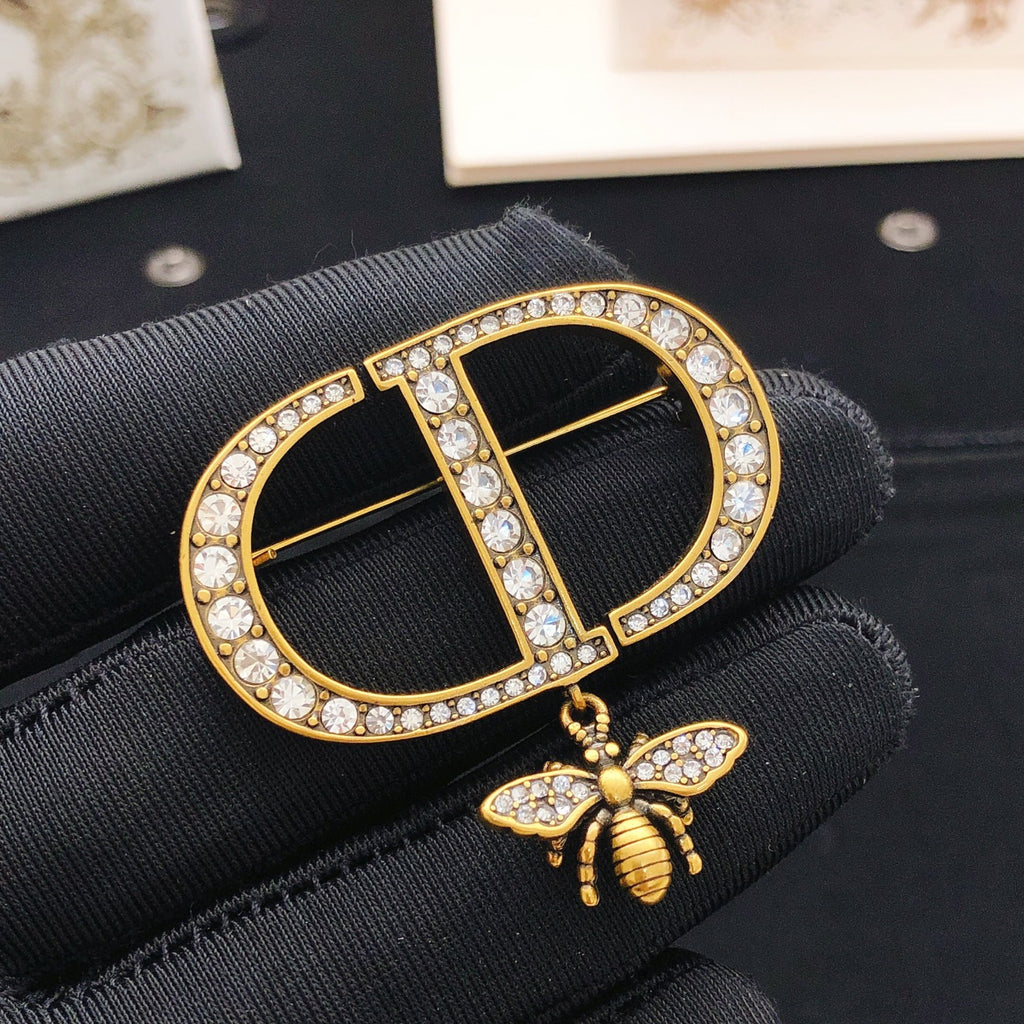 Dior CD Crystal Bee Drop Brooch - product image 4