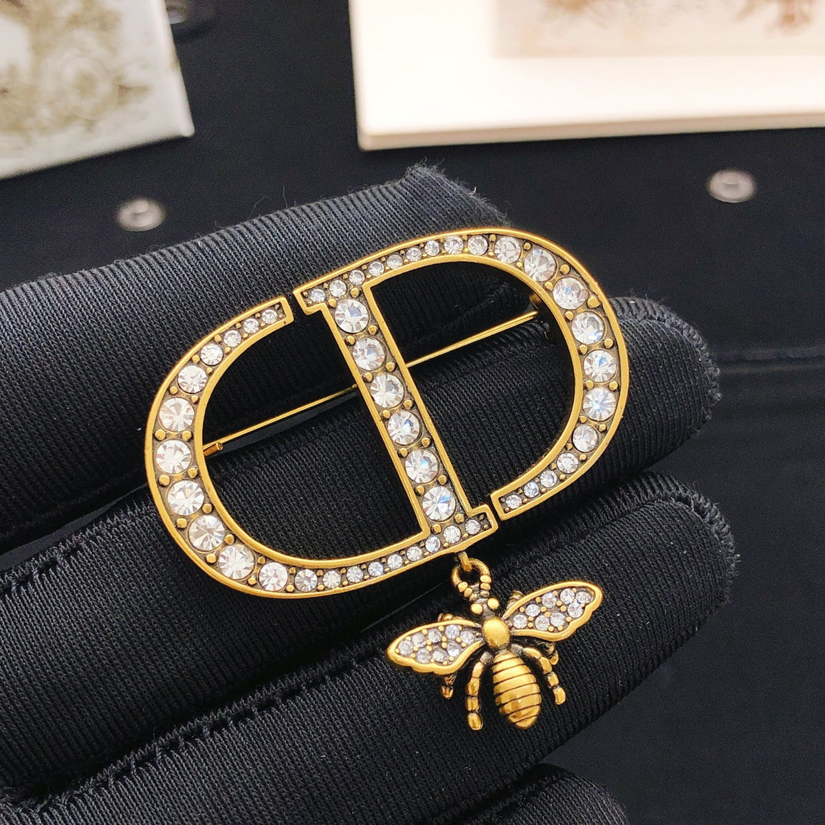 Dior CD Crystal Bee Drop Brooch - product image 4