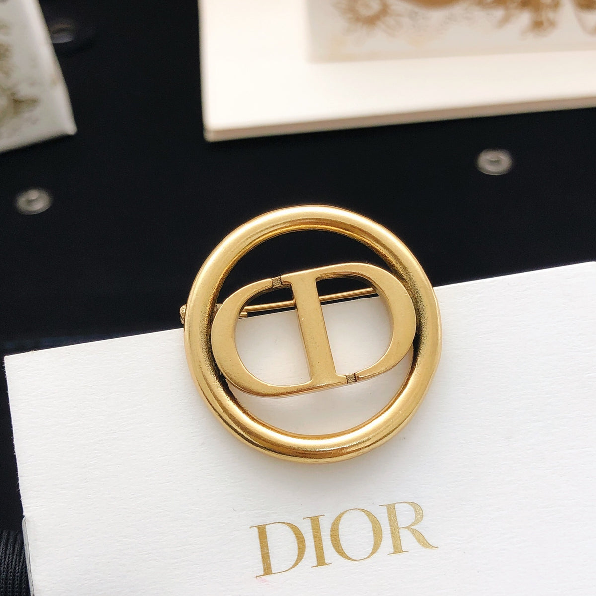 Dior Gold-Tone Circular CD Brooch - product image 8