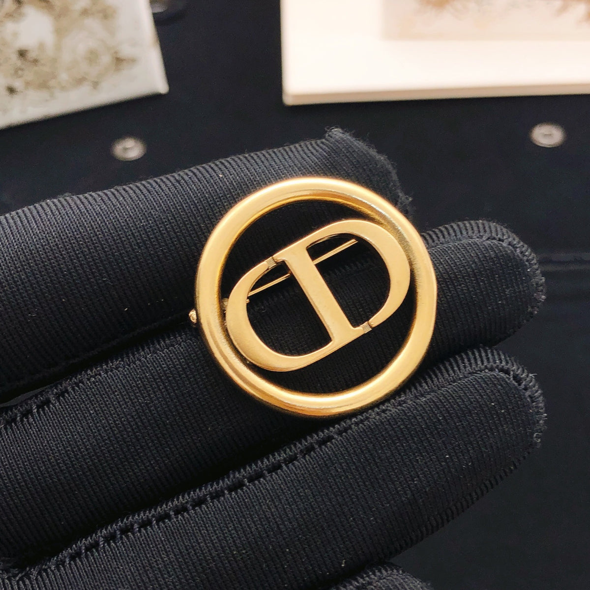 Dior Gold-Tone Circular CD Brooch - product image 9