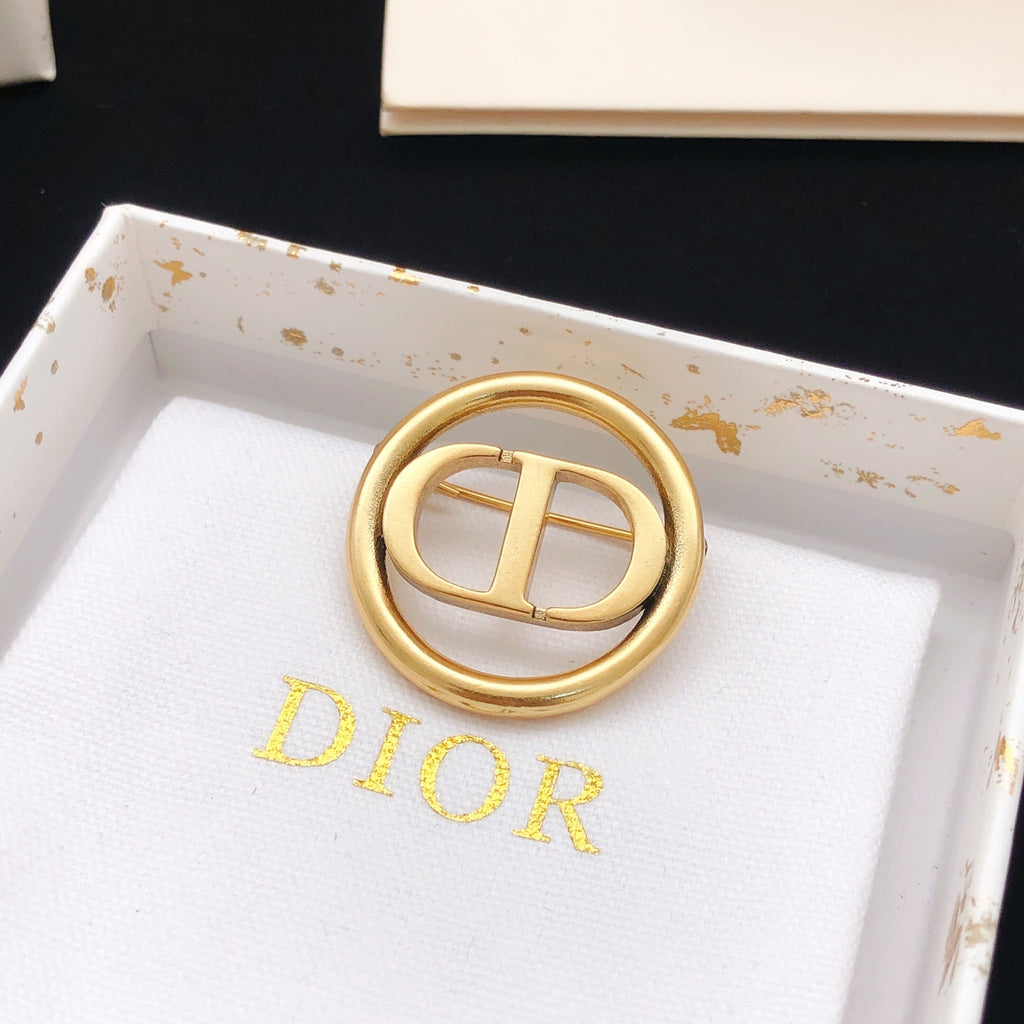 Dior Gold-Tone Circular CD Brooch - product image 11