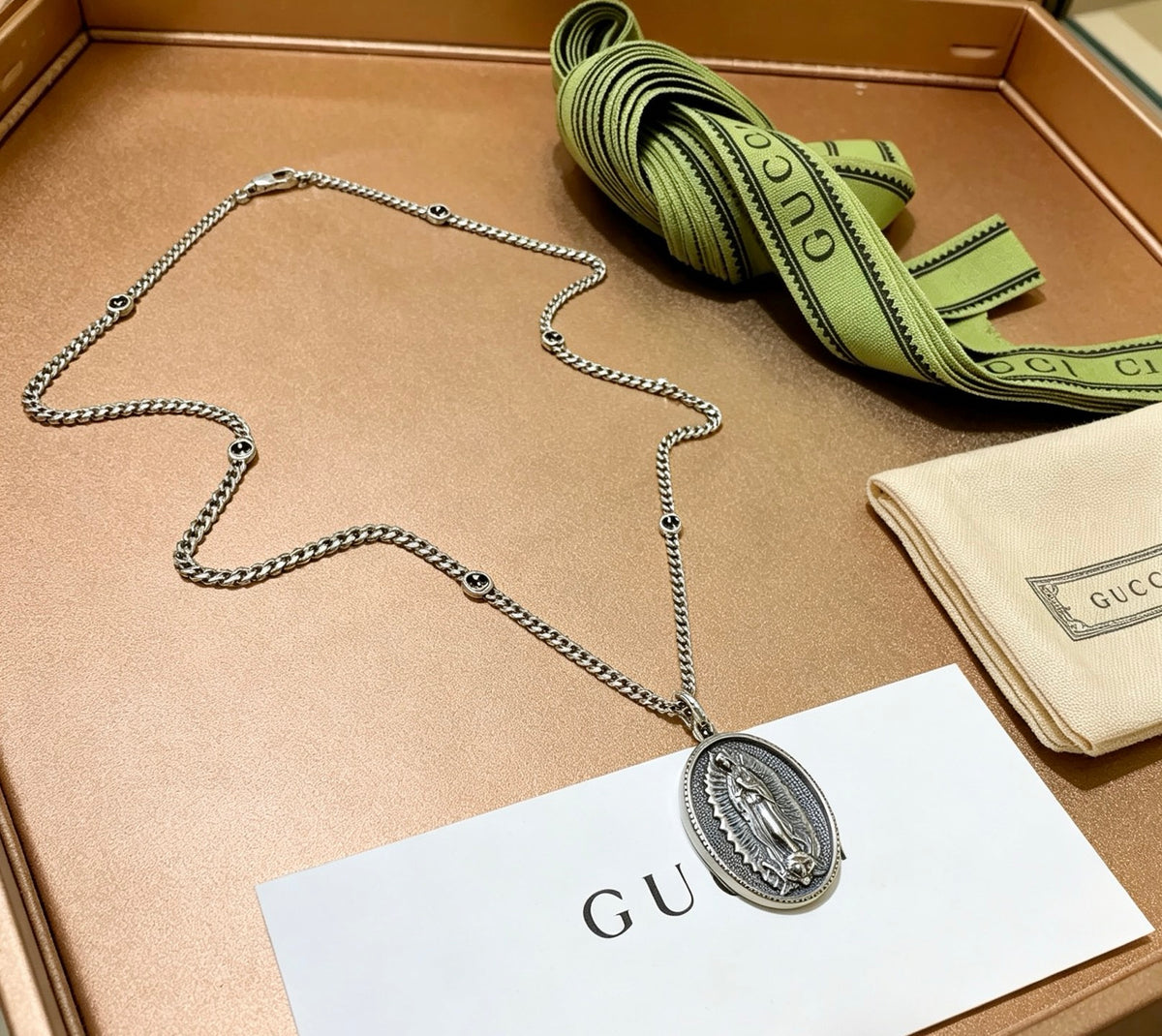 Gucci Anger Forest Interlocking G Antique Silver-Tone Silver-Tone Antiqued Chain Necklace - album image 8