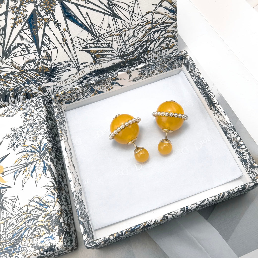 Dior Yellow Orbital Bead Earrings - product image 6