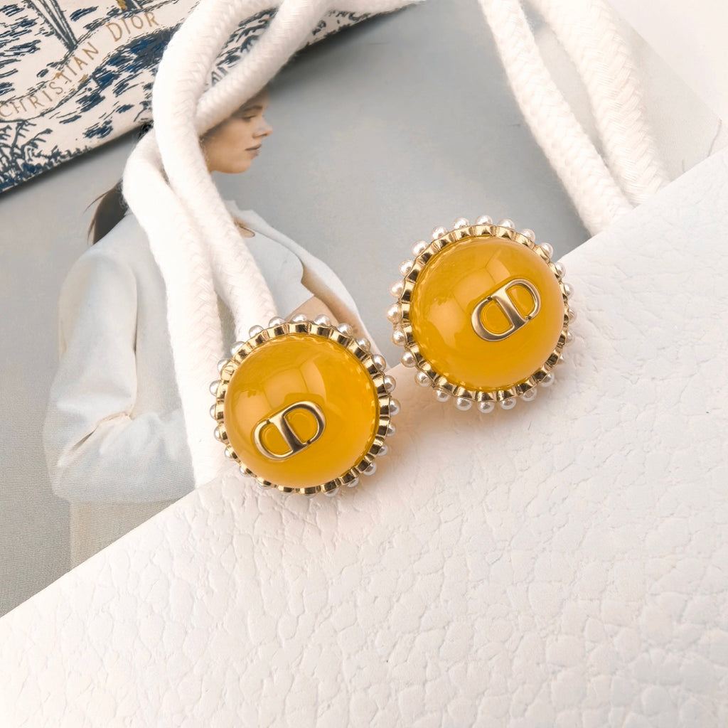 Dior Yellow Orbital Bead Earrings - product image 5