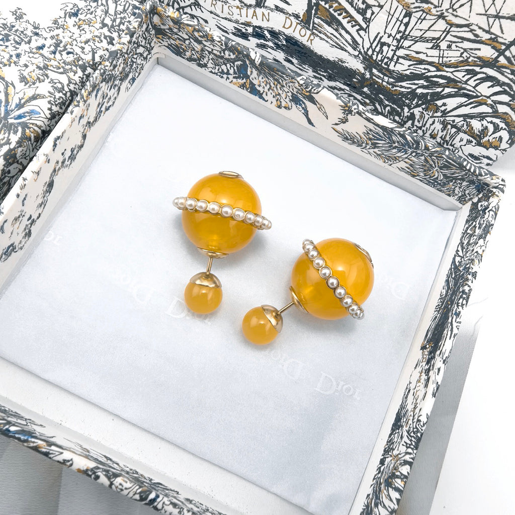 Dior Yellow Orbital Bead Earrings - product image 3