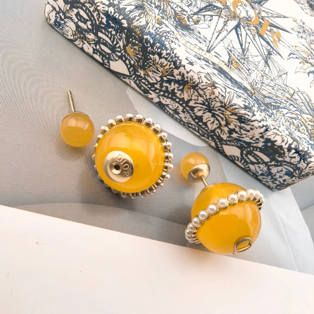Dior Yellow Orbital Bead Earrings - product image 8