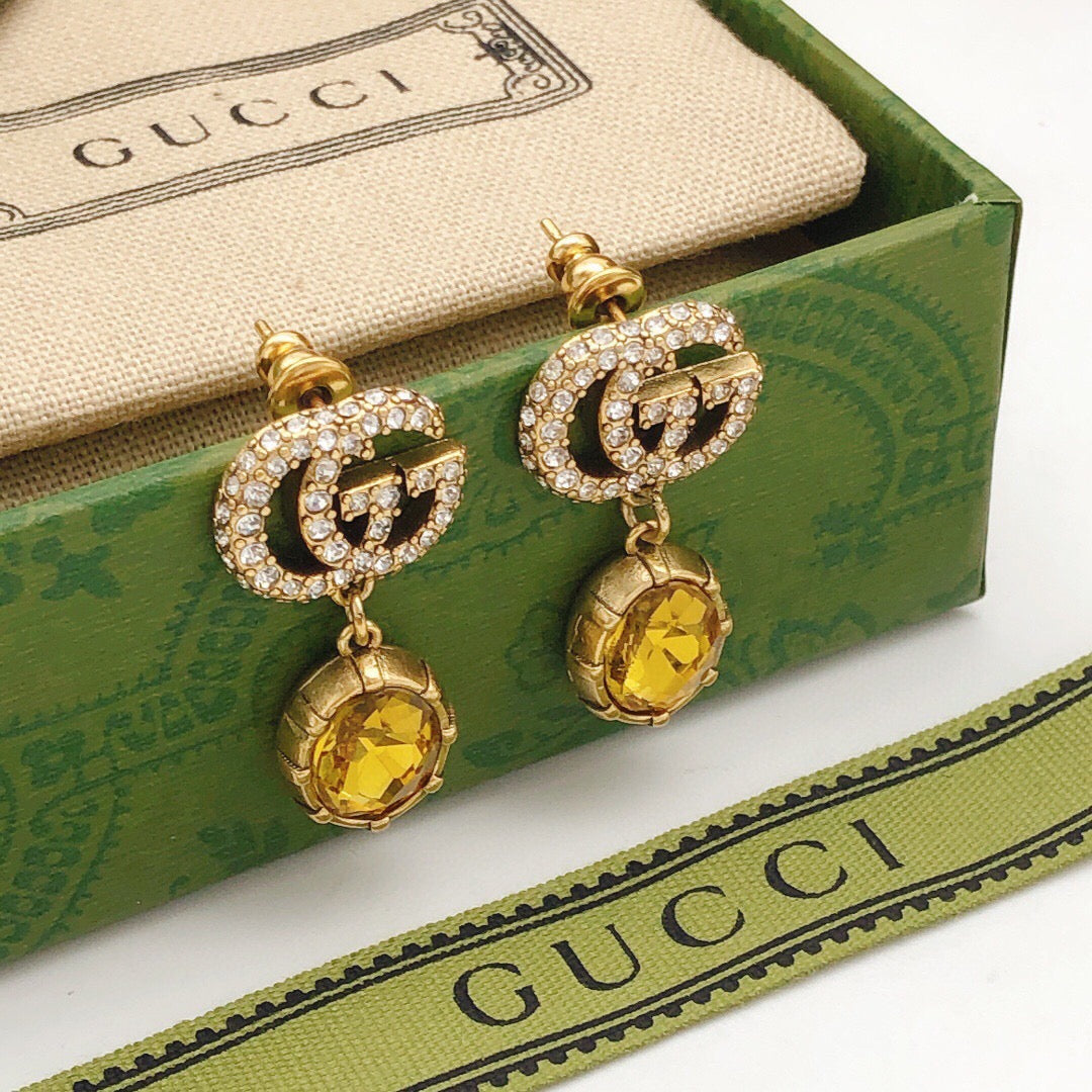Gucci Interlocking G Antique Gold-Tone Black Antiqued Earrings - album image 4