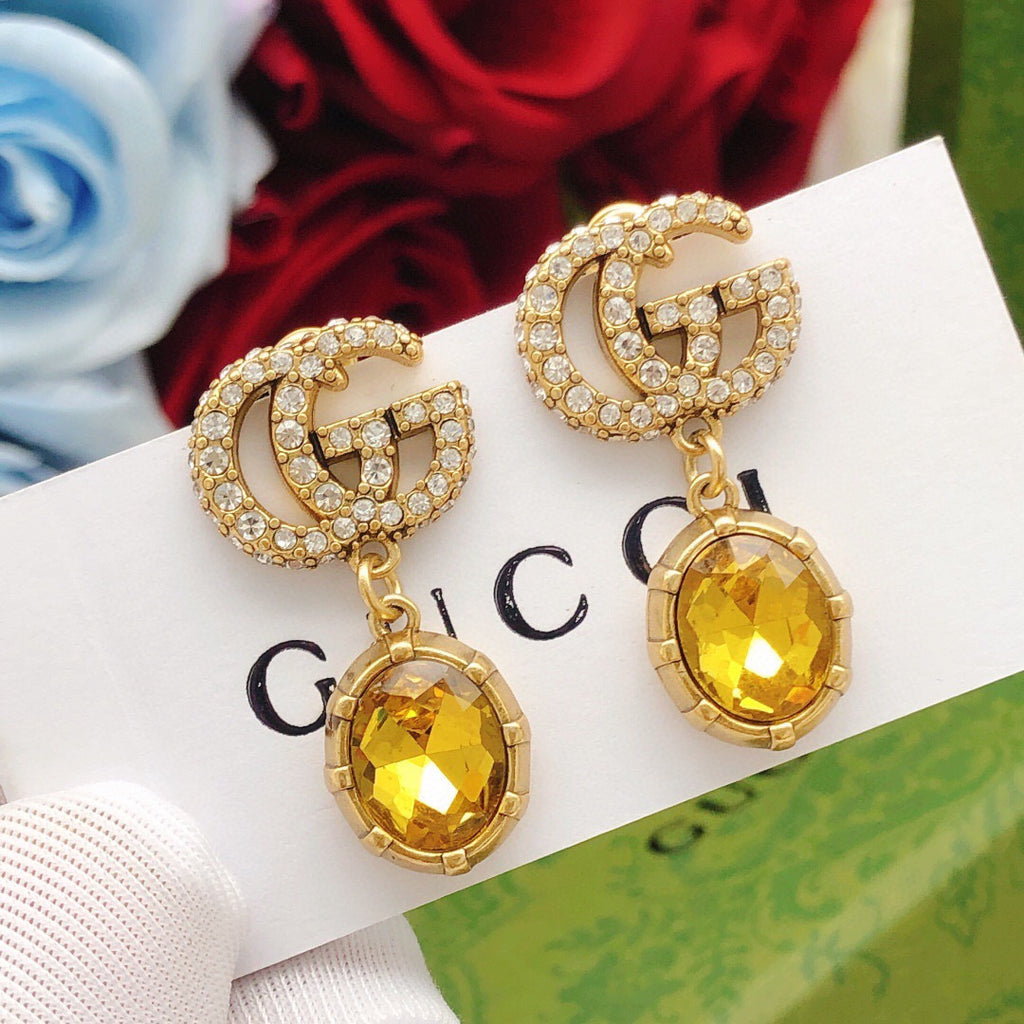 Gucci Interlocking G Antique Gold-Tone Black Antiqued Earrings - album image 2