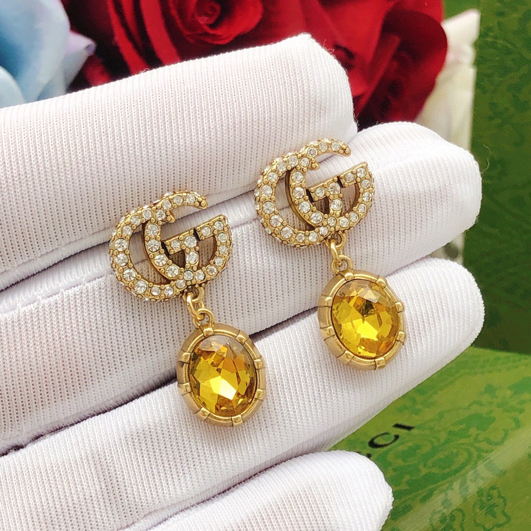 Gucci Interlocking G Antique Gold-Tone Black Antiqued Earrings - album image 5