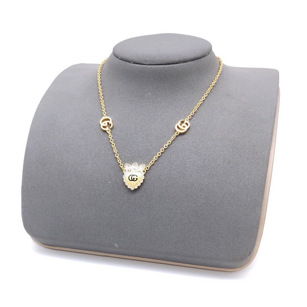 Gucci Interlocking G Heart Crystal Accent Necklace - album image 6