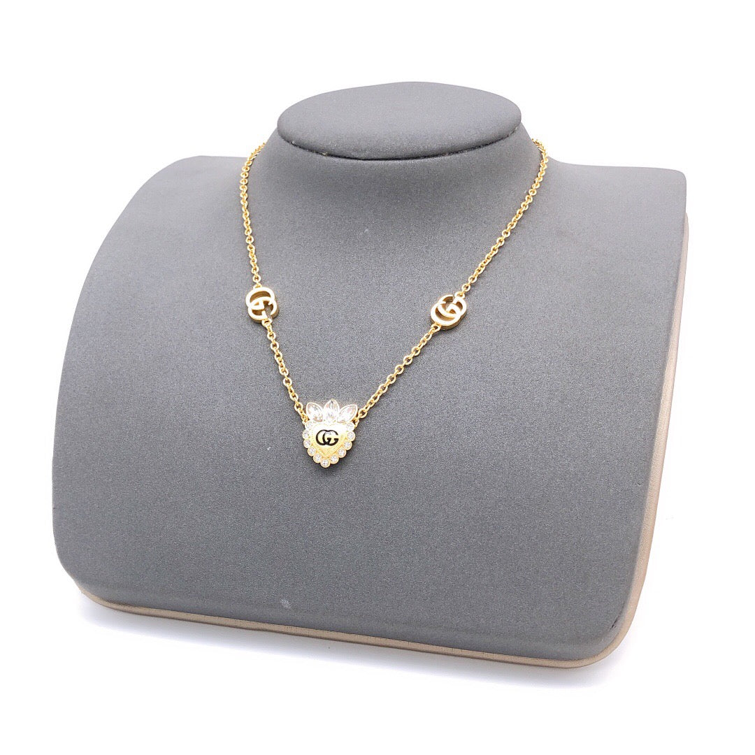 Gucci Interlocking G Heart Crystal Accent Necklace - album image 6