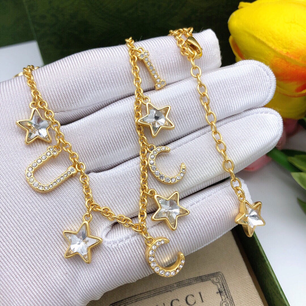 Gucci Interlocking G Star Crystal Accent Necklace - album image 4