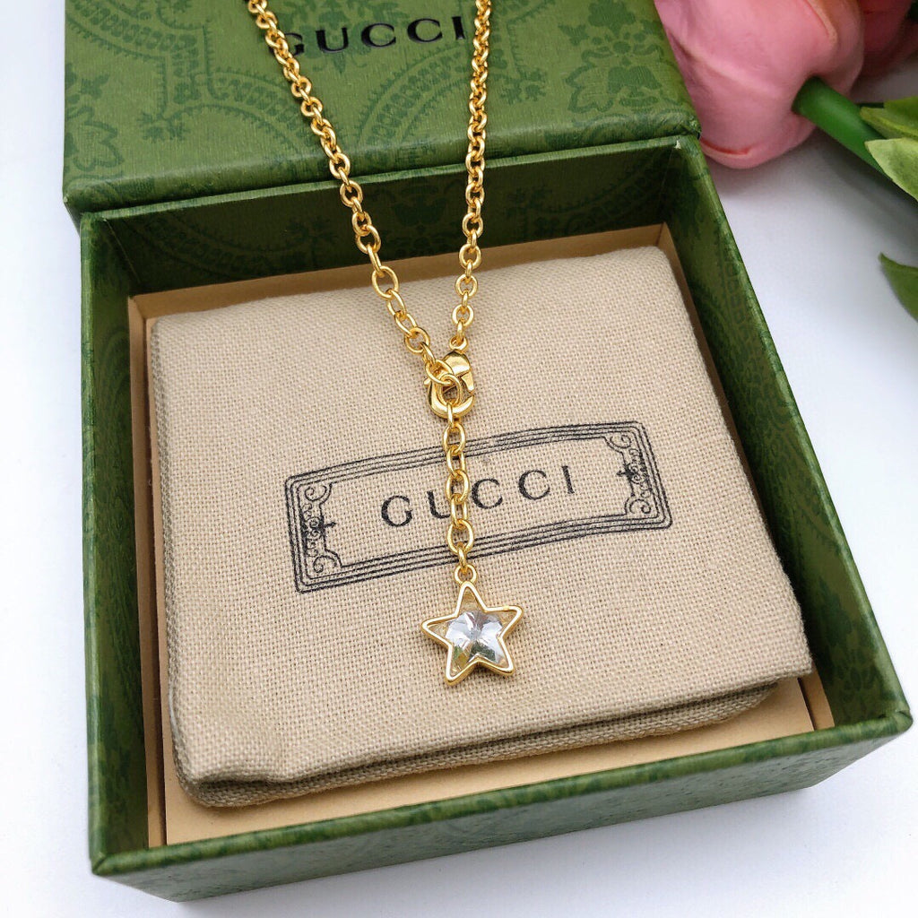 Gucci Interlocking G Star Crystal Accent Necklace - album image 6