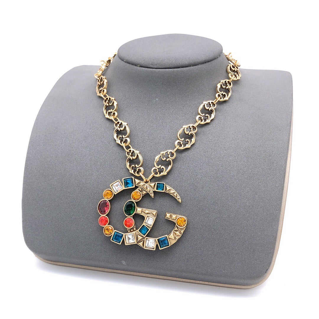 Gucci Interlocking G Multicolor Crystal Accent Necklace - album image 6