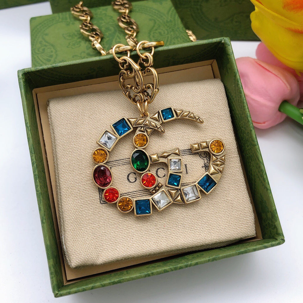 Gucci Interlocking G Multicolor Crystal Accent Necklace - album image 3