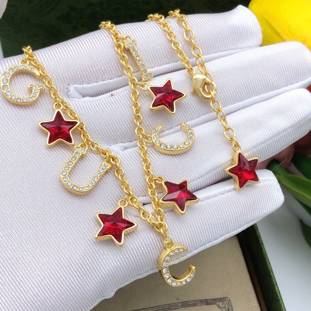 Gucci Interlocking G Red Star Necklace - album image 2