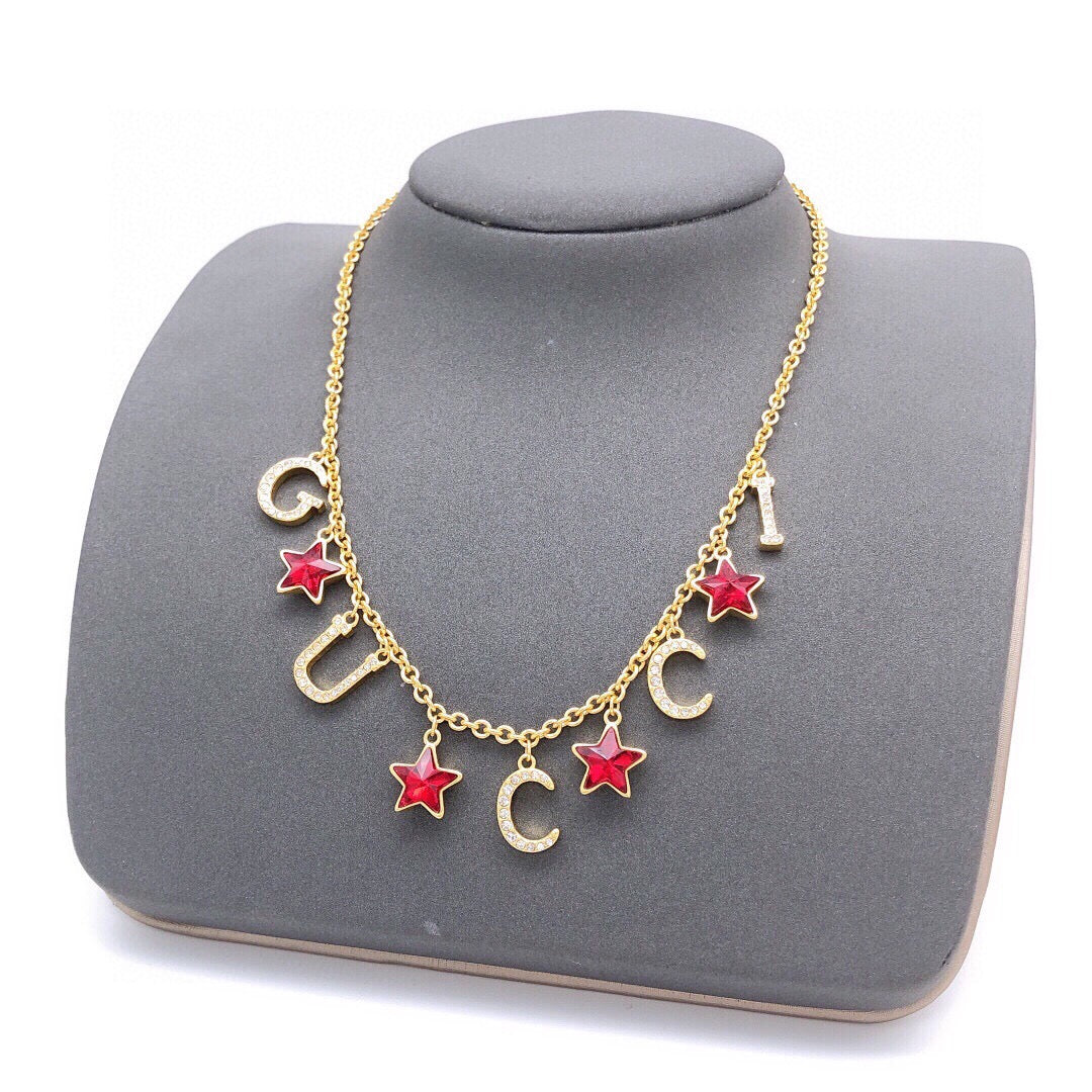 Gucci Interlocking G Red Star Necklace - album image 1