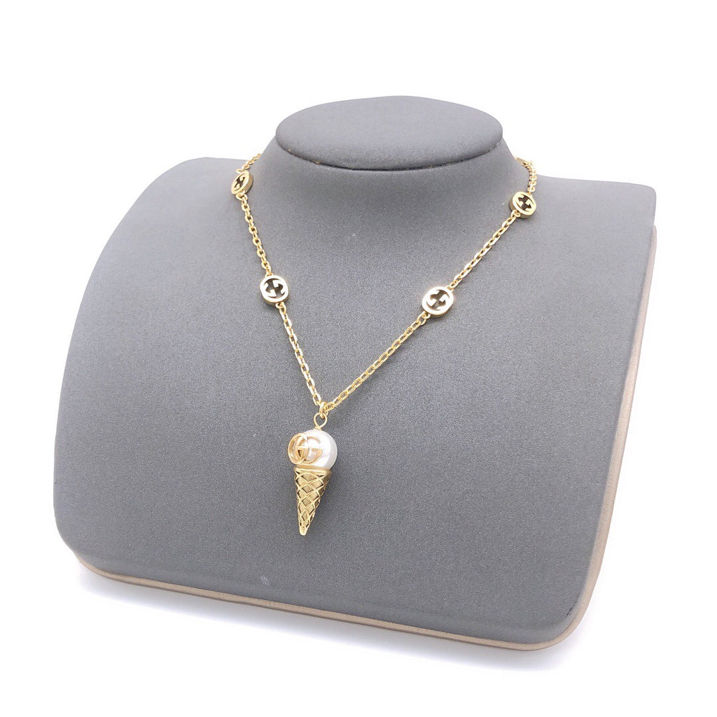 Gucci Interlocking G Antique Gold-Tone Necklace - album image 1