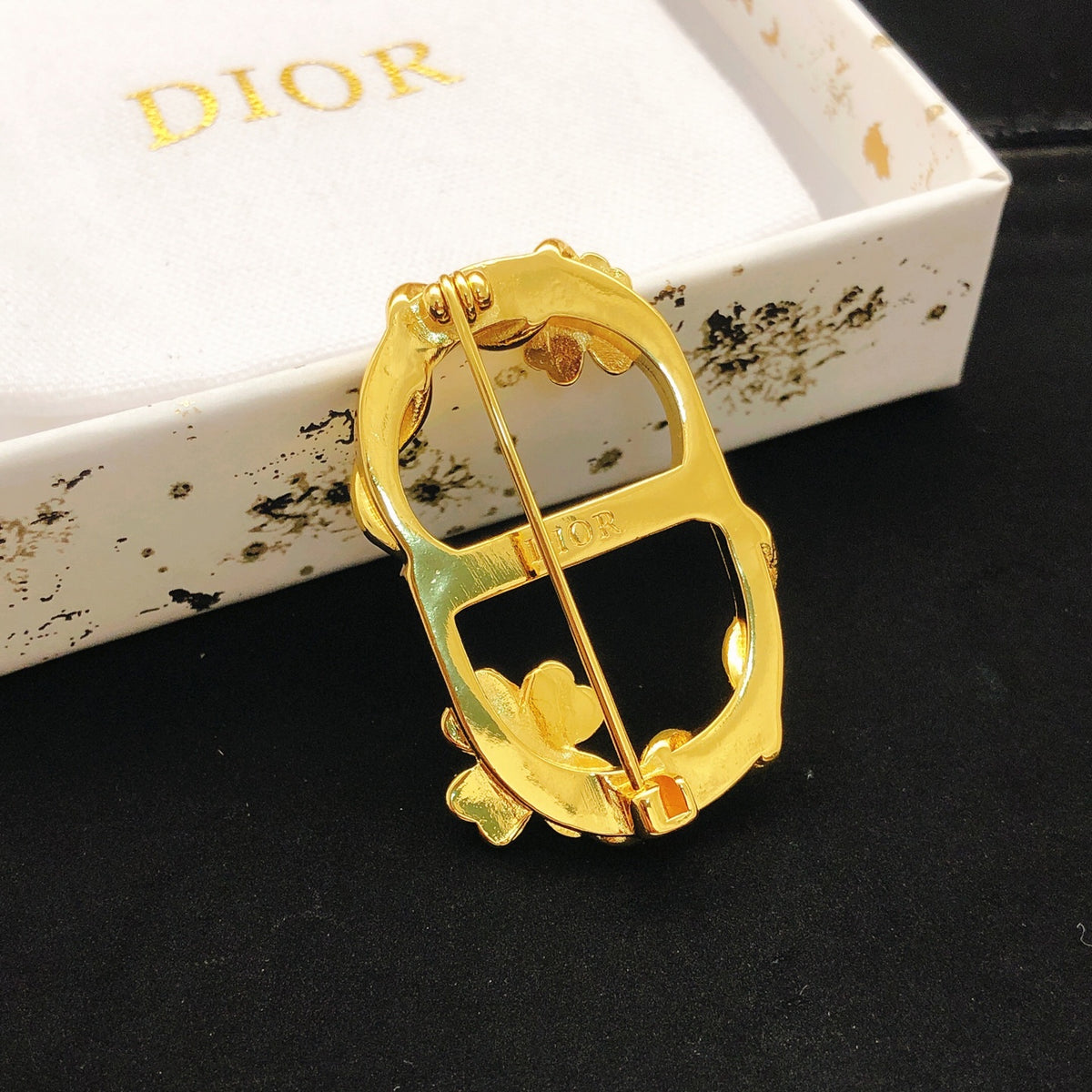 Dior Gold-Tone Floral CD Brooch - product image 4