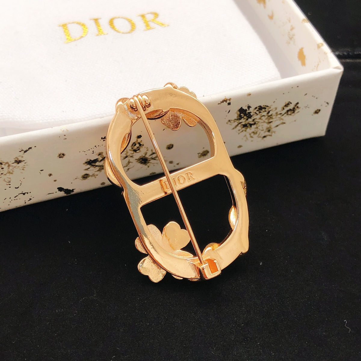 Dior Rose-Gold-Tone Floral CD Brooch - product image 3