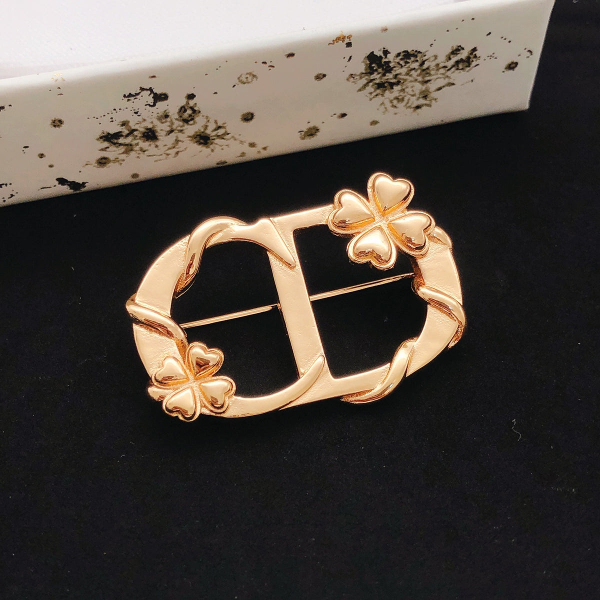 Dior Rose-Gold-Tone Floral CD Brooch - product image 2