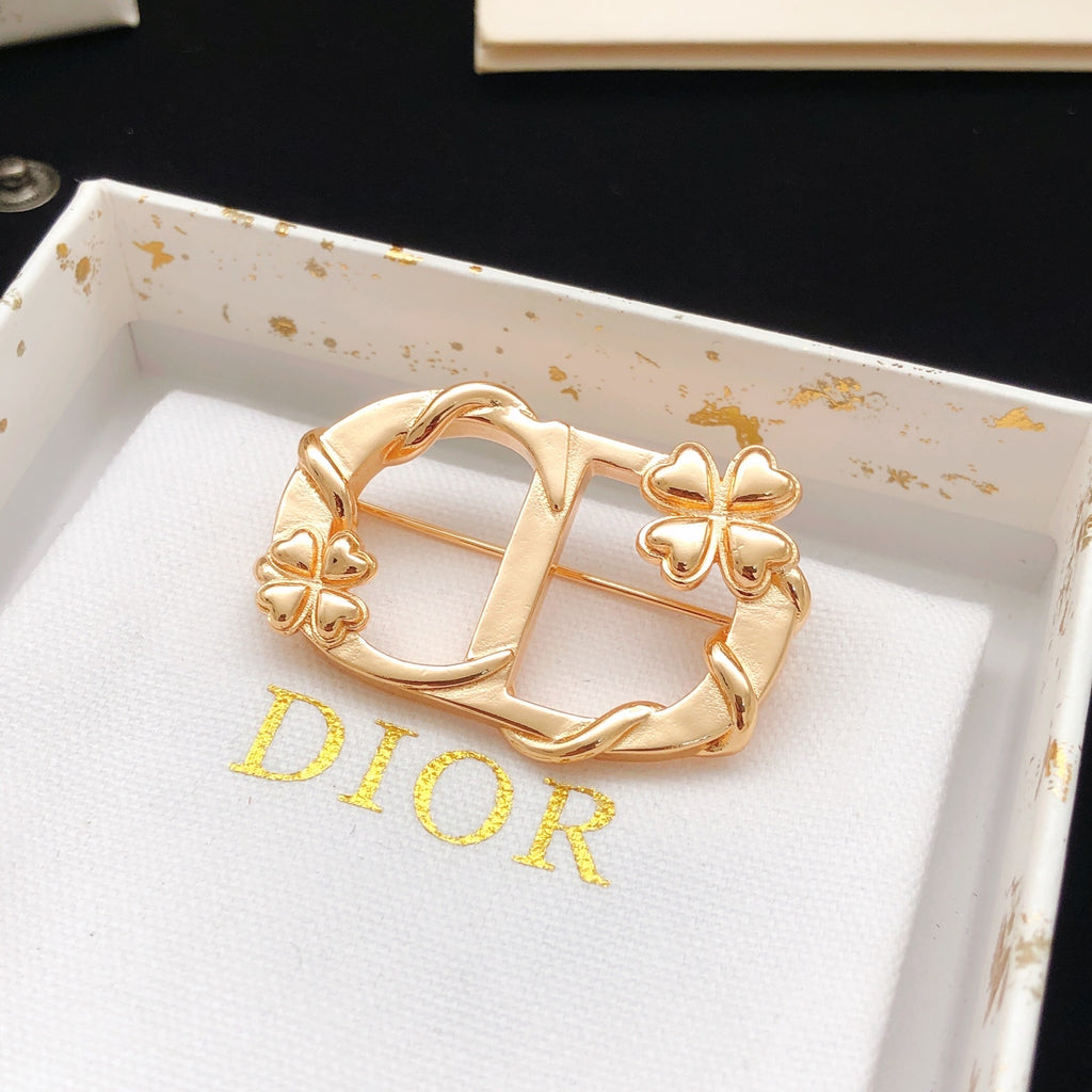 Dior Rose-Gold-Tone Floral CD Brooch - product image 4