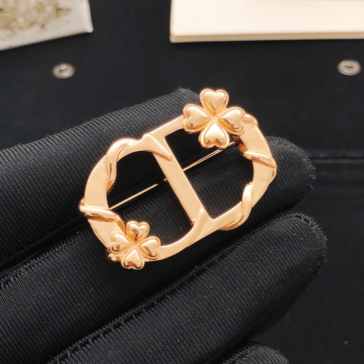 Dior Rose-Gold-Tone Floral CD Brooch - product image 5