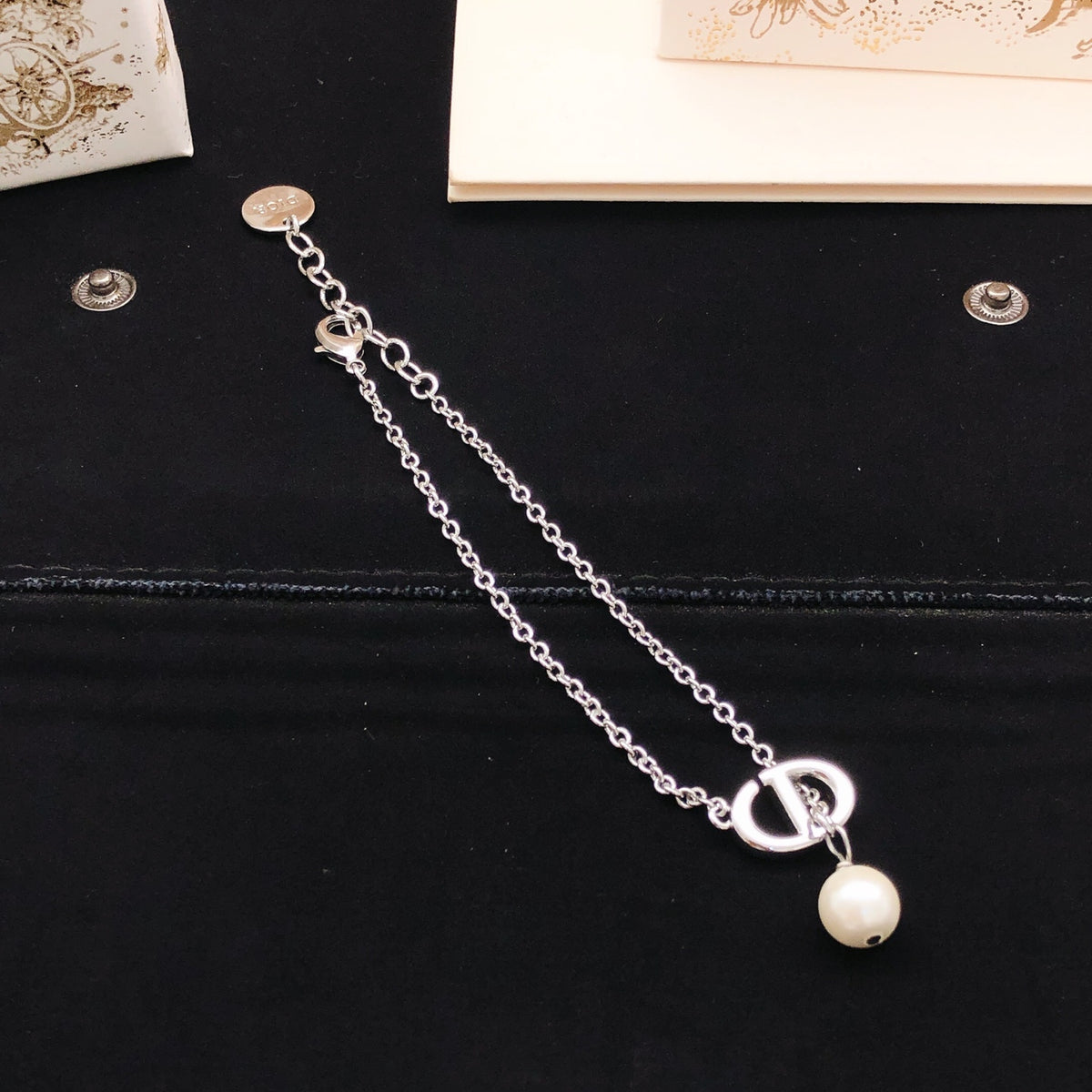 Dior Silver-Tone CD Pearl-Look Drop Bracelet - product image 2
