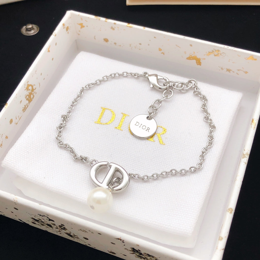 Dior Silver-Tone CD Pearl-Look Drop Bracelet - product image 3