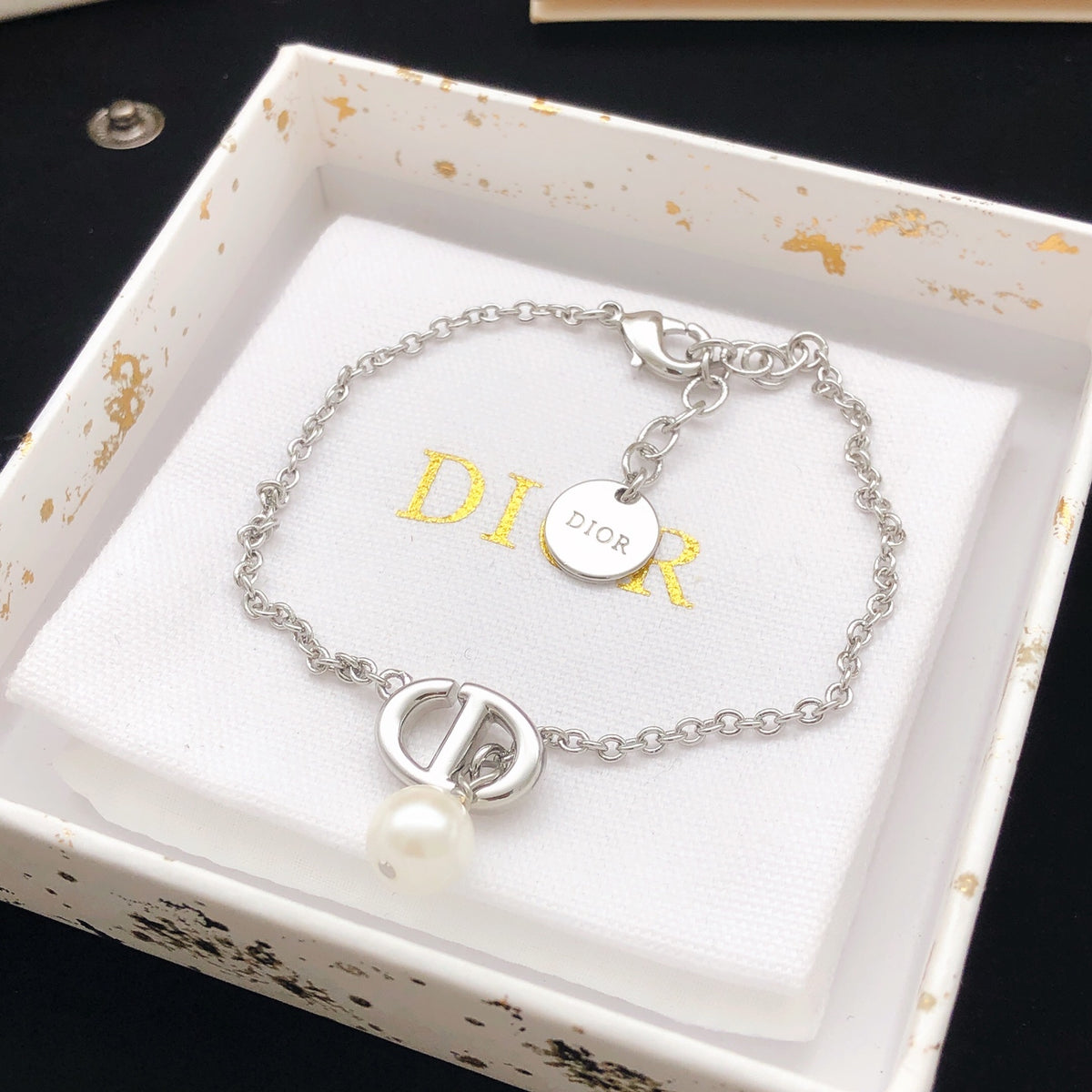 Dior Silver-Tone CD Pearl-Look Drop Bracelet - product image 3