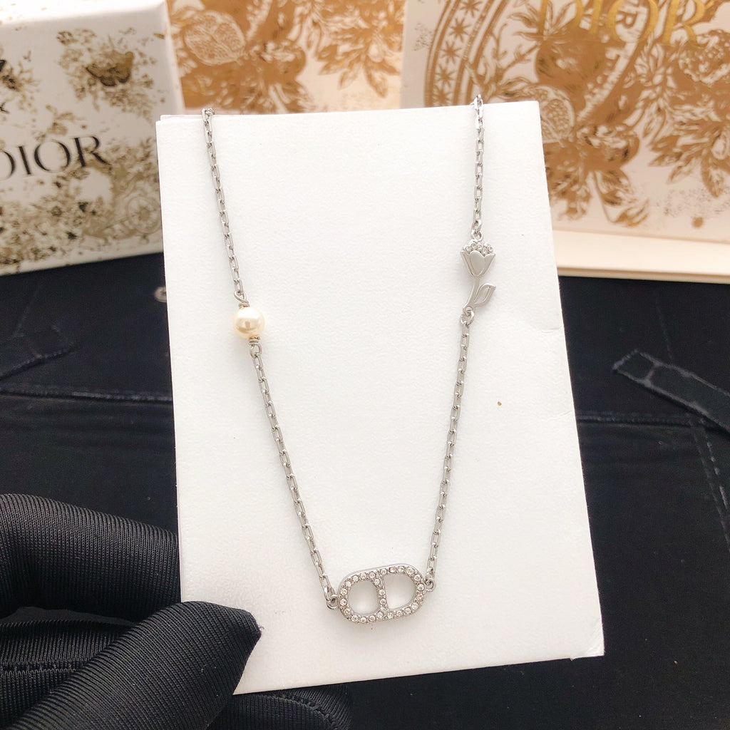 Dior Silver-Tone Fine CD Necklace - product image 1