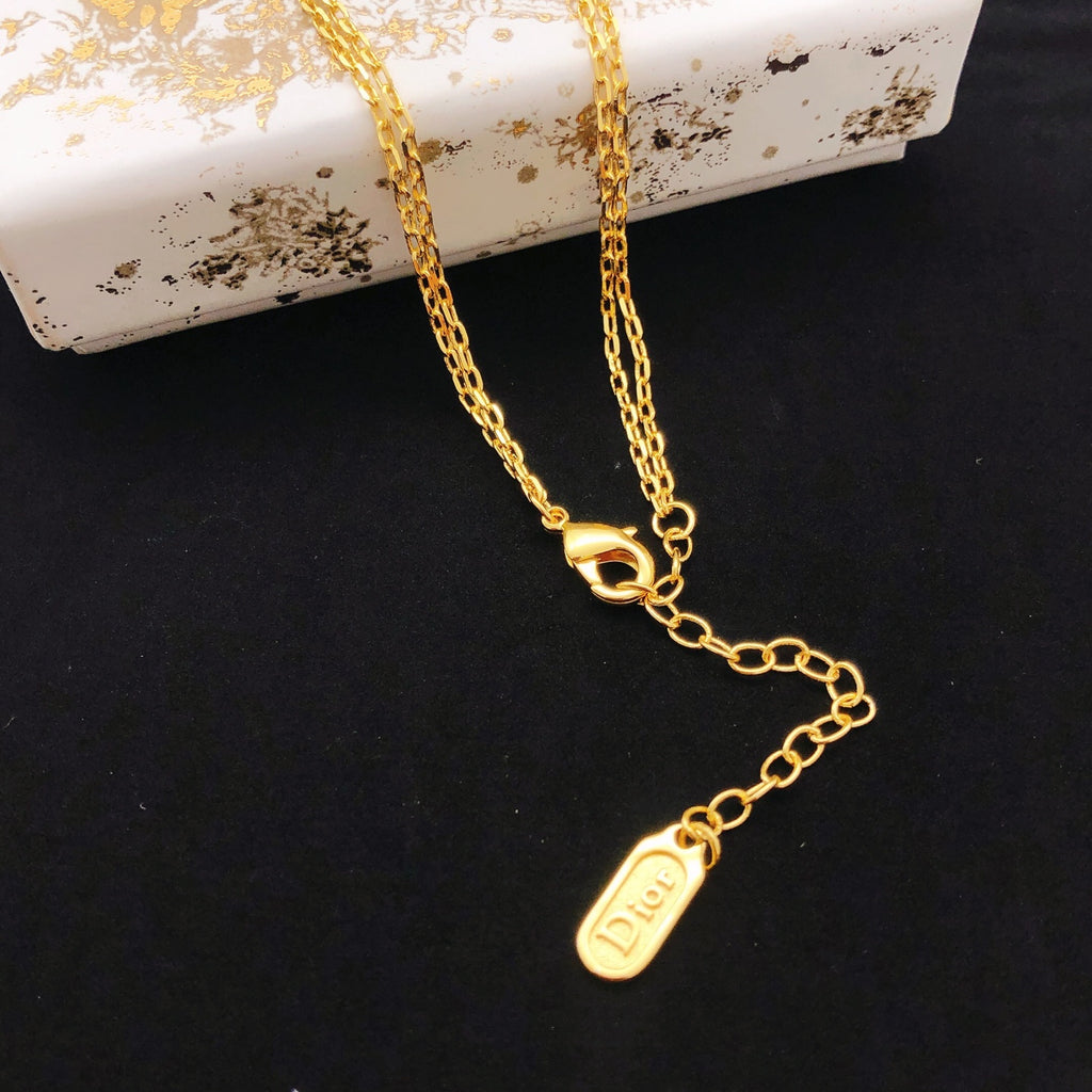 Dior Gold-Tone Layered Bow and Clover Necklace - product image 3