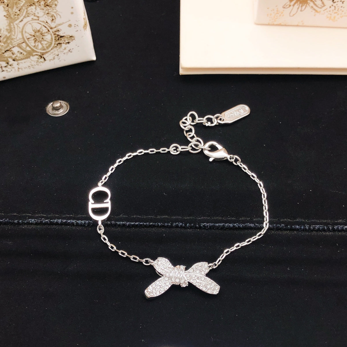 Dior Silver-Tone Bow Chain Bracelet - product image 1
