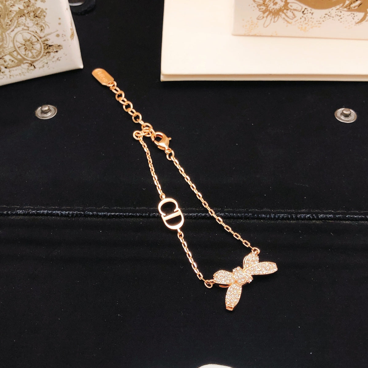 Dior Rose-Gold-Tone Bow Chain Bracelet - product image 2