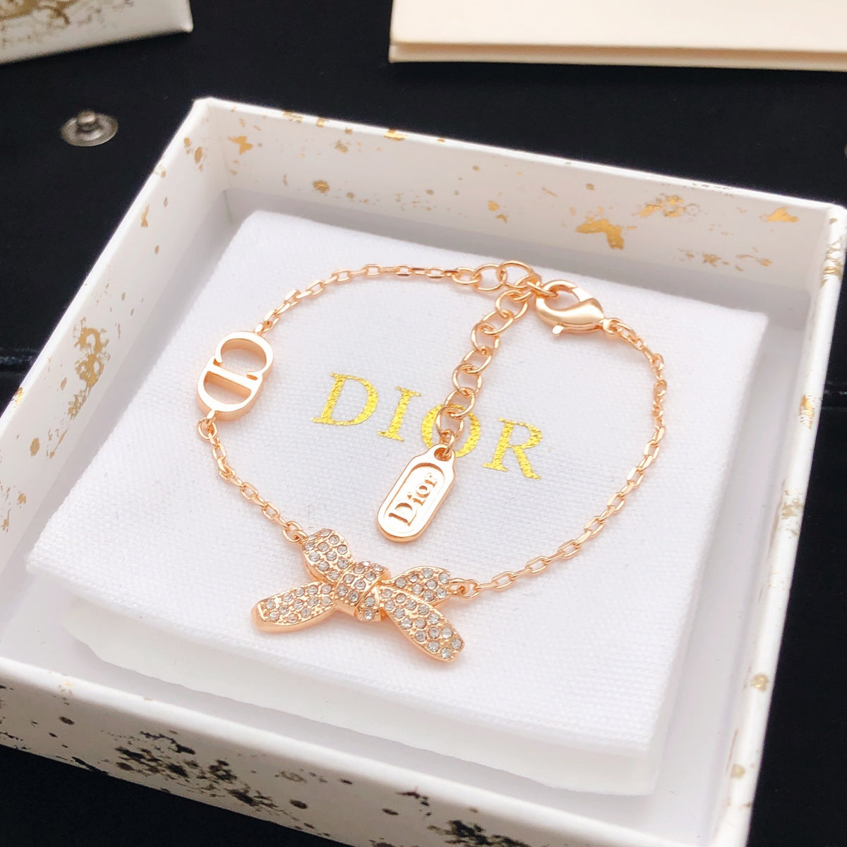 Dior Rose-Gold-Tone Bow Chain Bracelet - product image 3