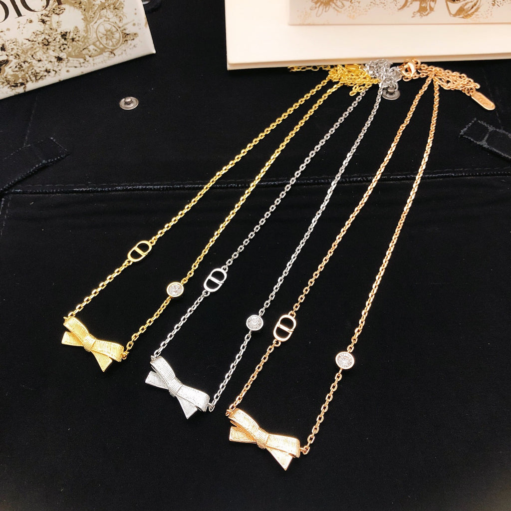 Dior Silver-Tone Sculpted Bow Necklace - product image 8