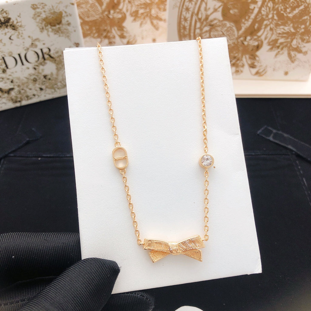 Dior Rose-Gold-Tone Sculpted Bow Necklace - product image 3