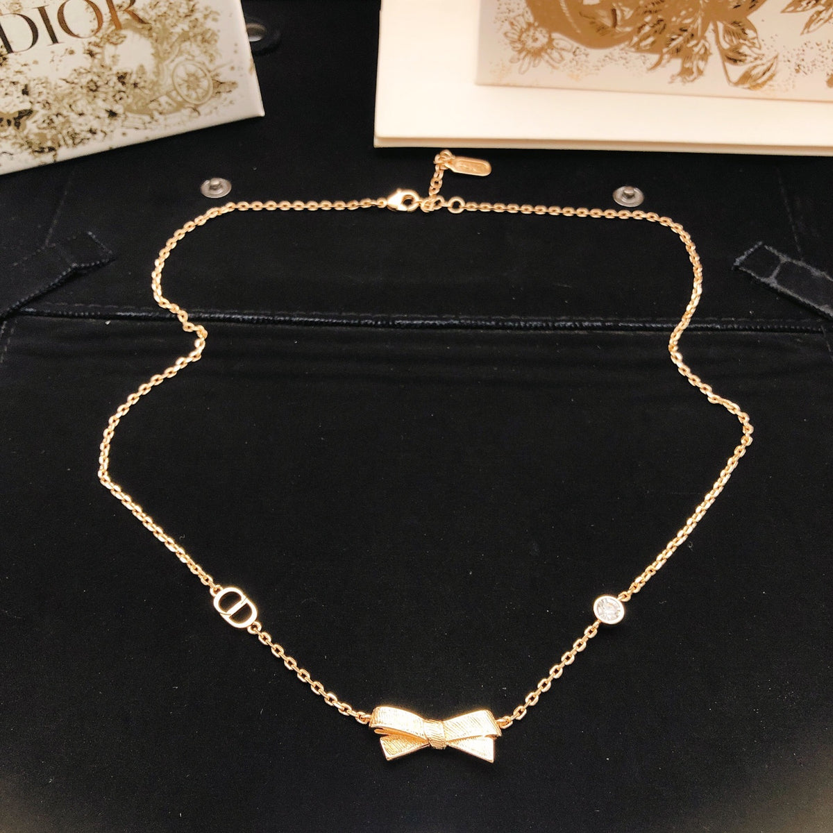 Dior Rose-Gold-Tone Sculpted Bow Necklace - product image 5