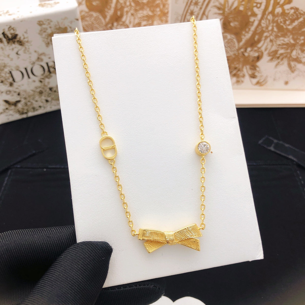 Dior Gold-Tone Sculpted Bow Necklace - product image 6