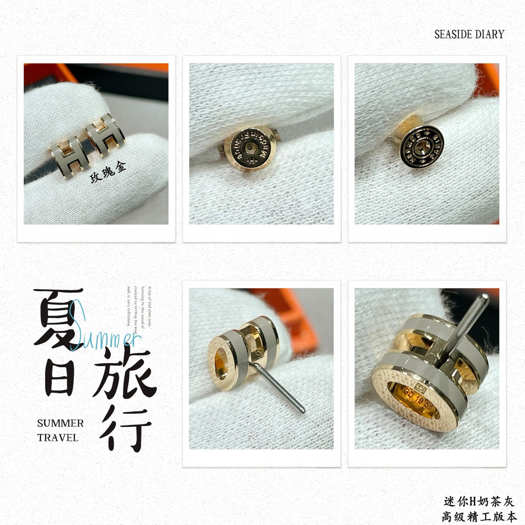 Hermès Black Mini H Stud Earrings - album image 9
