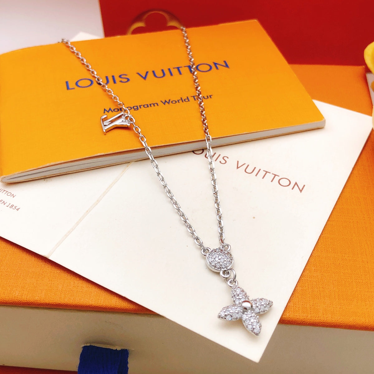 Louis Vuitton Tassel Crystal Accent Necklace - album image 1