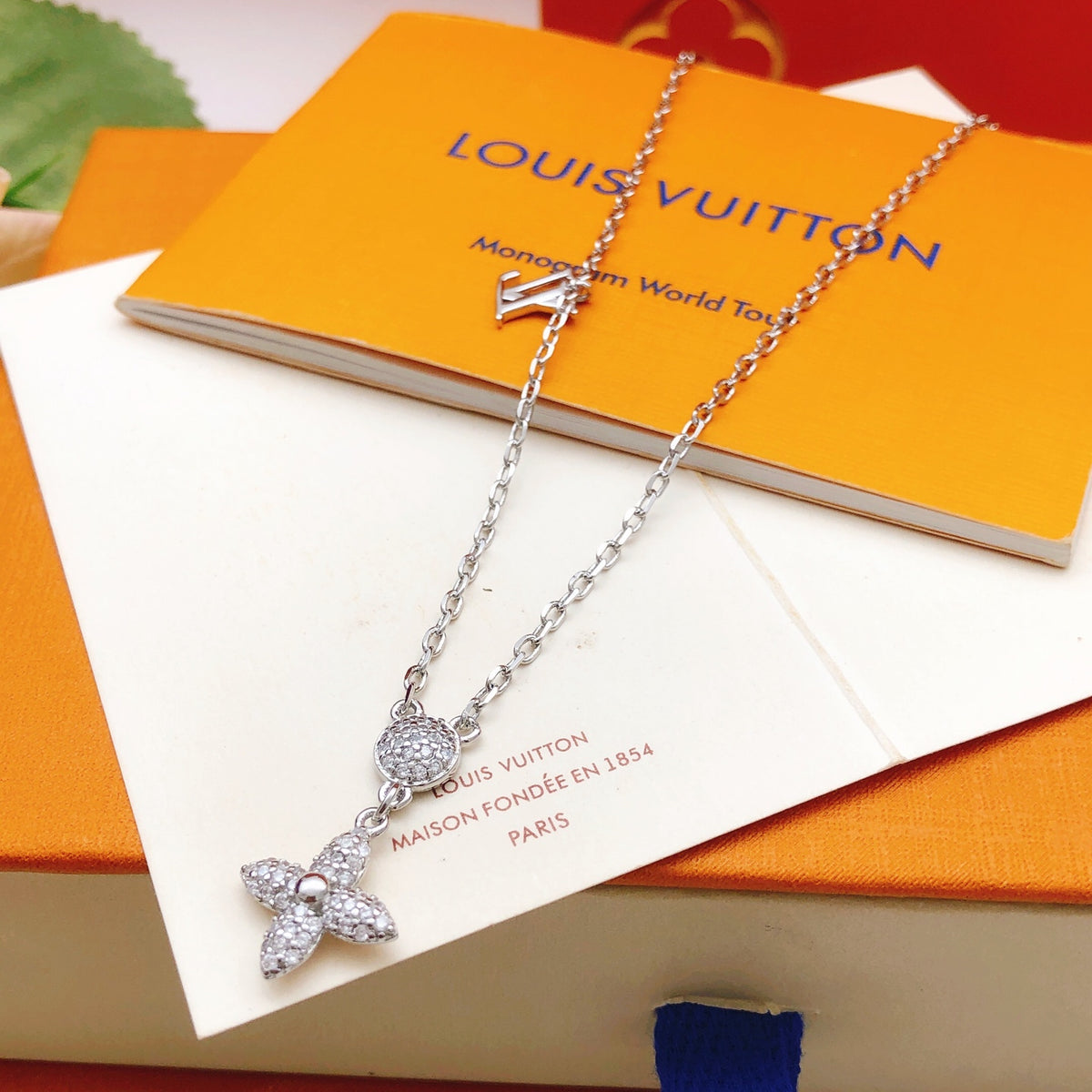 Louis Vuitton Tassel Crystal Accent Necklace - album image 4